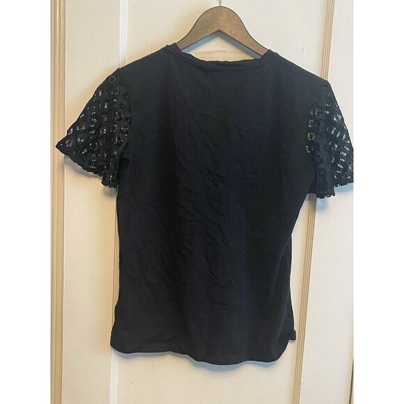 maette Black‎  short sleeve top Small - Picture 4 of 4